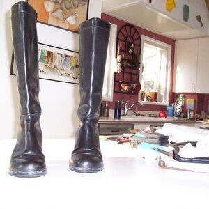Dansko Black Leather Knee High Boot Euro Size 38 US Size 7.5